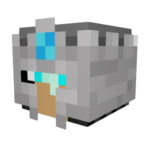 GrandMine Minecraft avatar head, 3D render