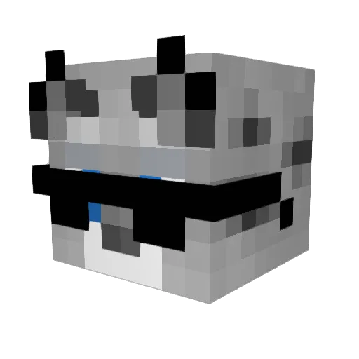 GrandSnowLeopard Minecraft avatar head, 3D render