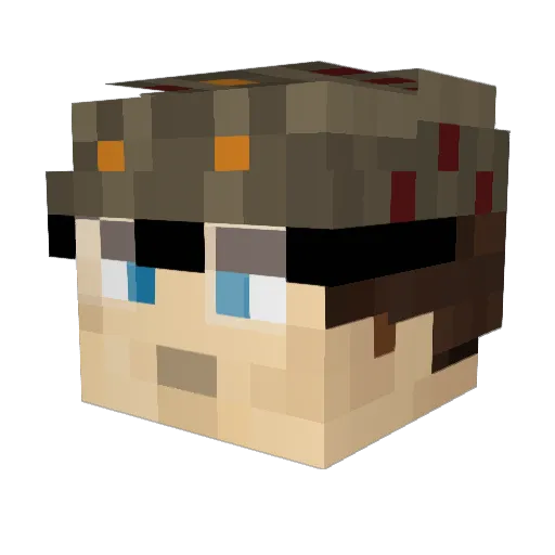 GrandSteam25 Minecraft avatar head, 3D render