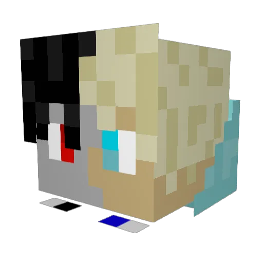 GrandTheftOh Minecraft avatar head, 3D render