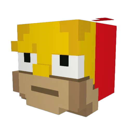 GrandZozo Minecraft avatar head, 3D render