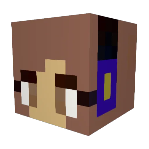 Granddadad Minecraft avatar head, 3D render