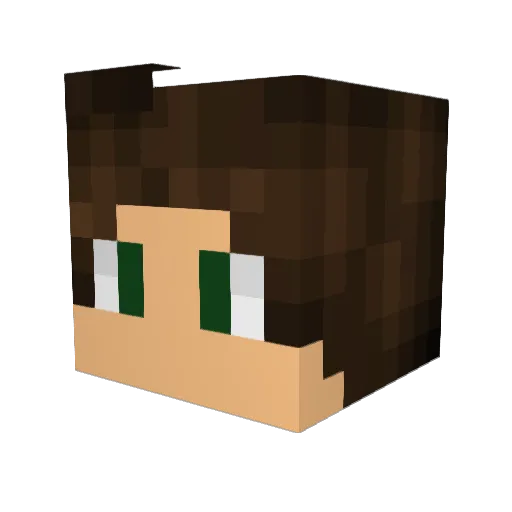 GrandeMago Minecraft avatar head, 3D render