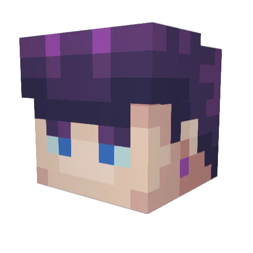 Grande_13 Minecraft avatar head, 3D render