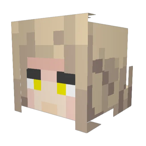 Grande_MIAOOH Minecraft avatar head, 3D render