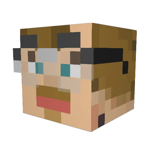 GrandiosoGamer Minecraft avatar head, 3D render