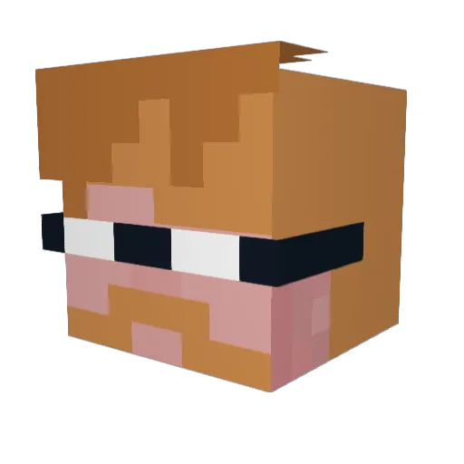Grandkaj Minecraft avatar head, 3D render