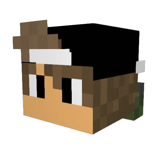 GrandmaDied Minecraft avatar head, 3D render