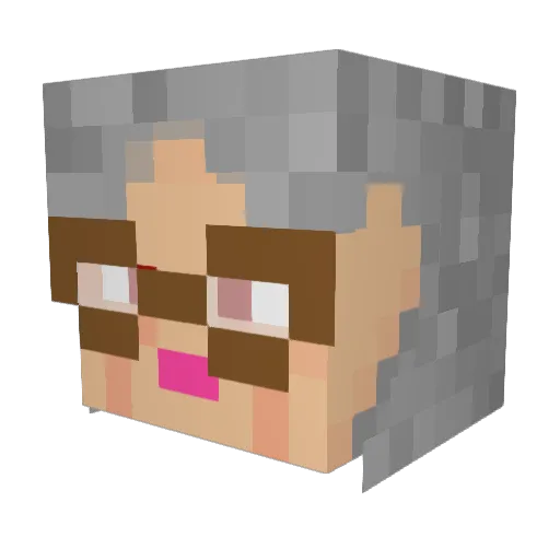 Grandma_Gilda Minecraft avatar head, 3D render