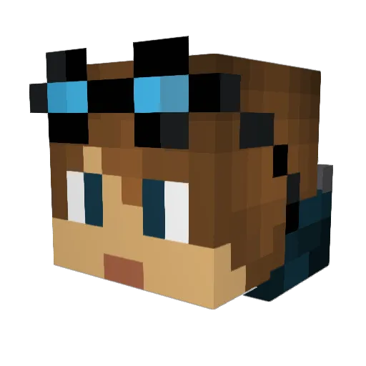 GrandmasterCrunk Minecraft avatar head, 3D render