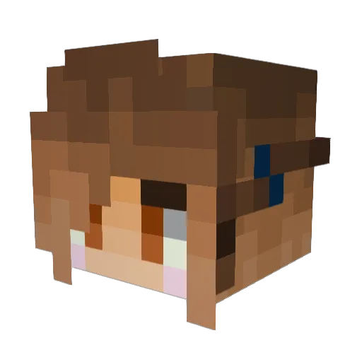 Grandmma Minecraft avatar head, 3D render
