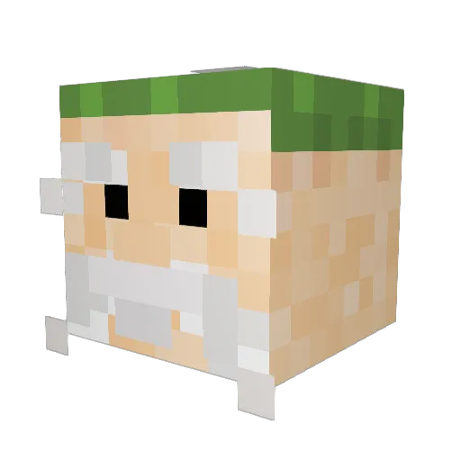 GrandpaGohan Minecraft avatar head, 3D render