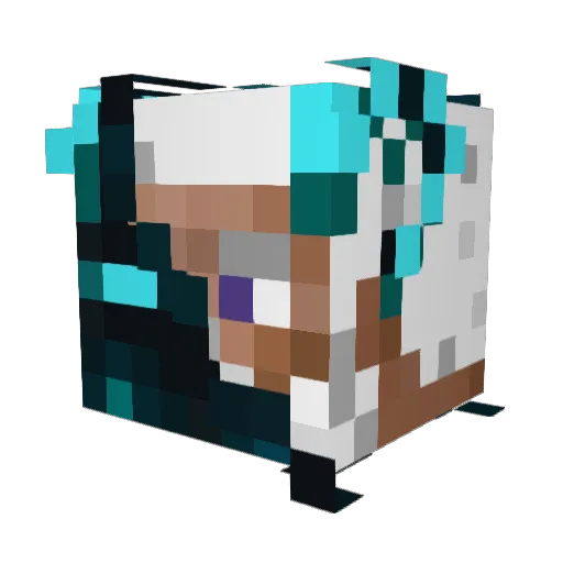 GrandpaT1m Minecraft avatar head, 3D render