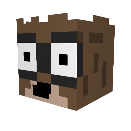 Grandshma Minecraft avatar head, 3D render