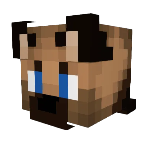 GrangerTheDog Minecraft avatar head, 3D render