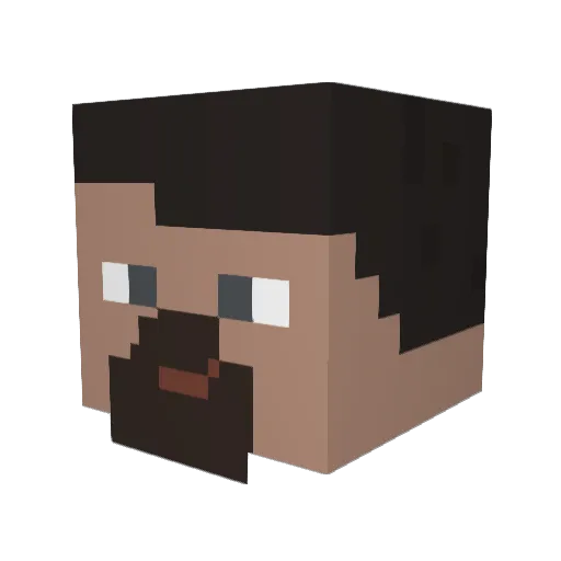 Granhanpaps Minecraft avatar head, 3D render