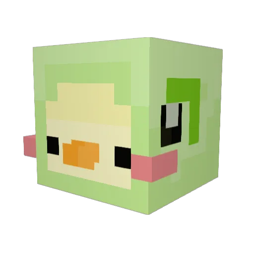 GrannyFrog Minecraft avatar head, 3D render