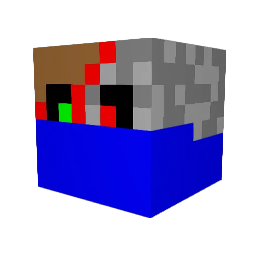 Granny_D2 Minecraft avatar head, 3D render
