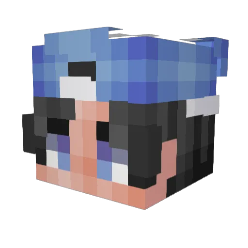 Grannycraft57 Minecraft avatar head, 3D render