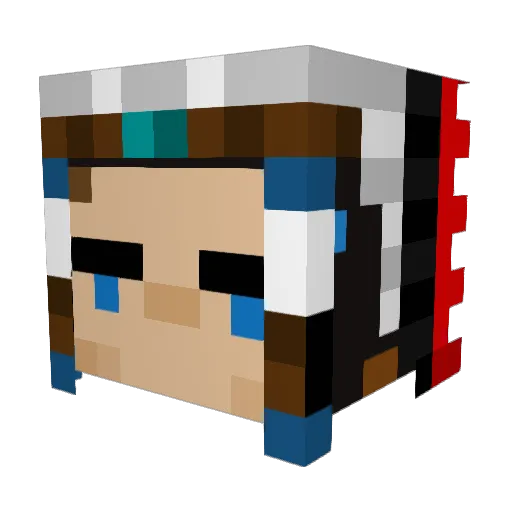 Granorage Minecraft avatar head, 3D render