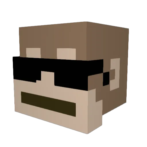 GrantMonkey Minecraft avatar head, 3D render