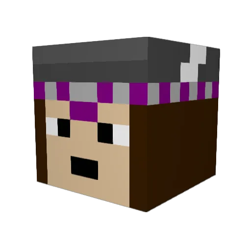 GrantSky Minecraft avatar head, 3D render
