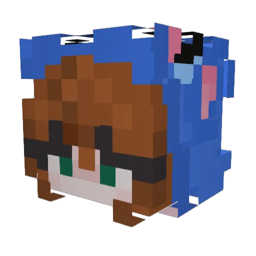 GrapeCrepe Minecraft avatar head, 3D render