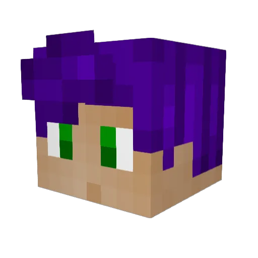 Grapefool2Bhere Minecraft avatar head, 3D render