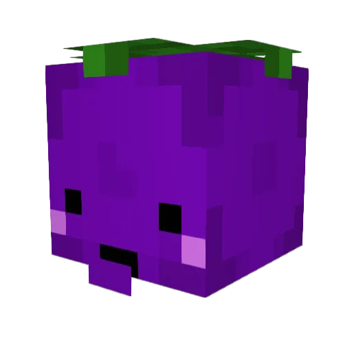 Grapeful Minecraft avatar head, 3D render