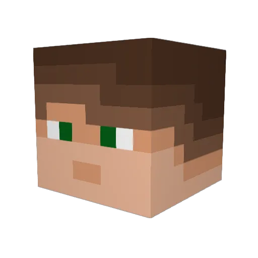GraphiteLKR Minecraft avatar head, 3D render