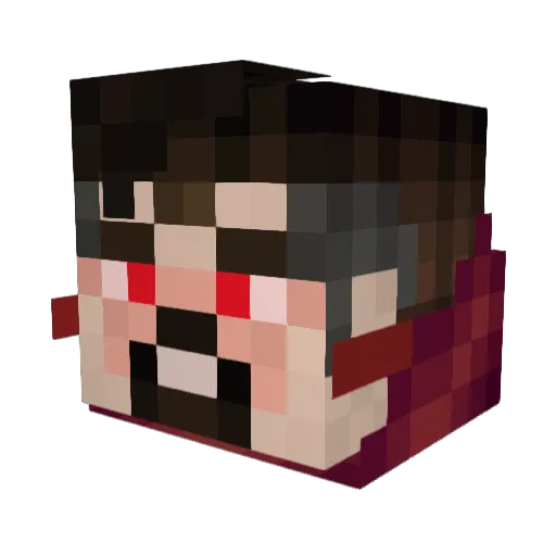 Graplollipop Minecraft avatar head, 3D render