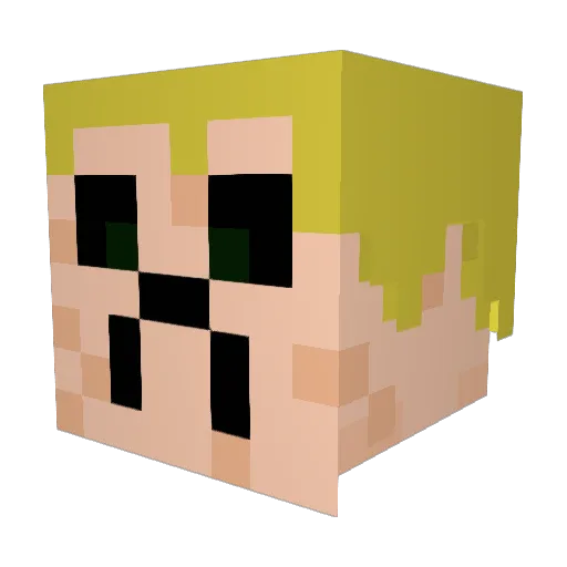 Grappish Minecraft avatar head, 3D render