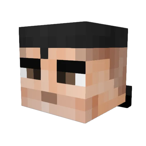 Grarfileld Minecraft avatar head, 3D render