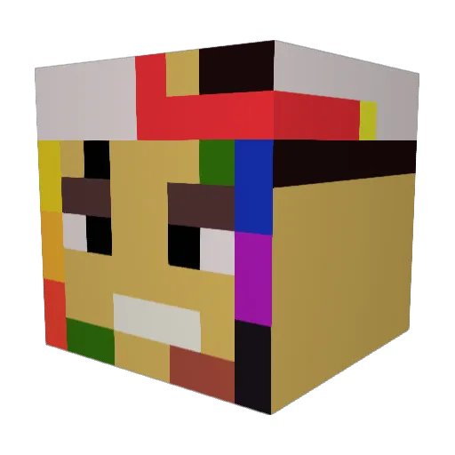 GrasPaCHO Minecraft avatar head, 3D render
