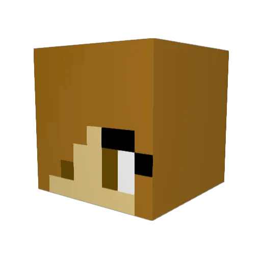 Grasblock Minecraft avatar head, 3D render