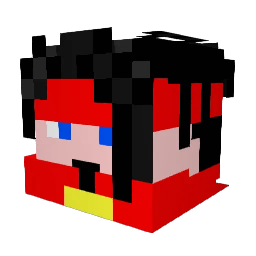 Grasinga Minecraft avatar head, 3D render