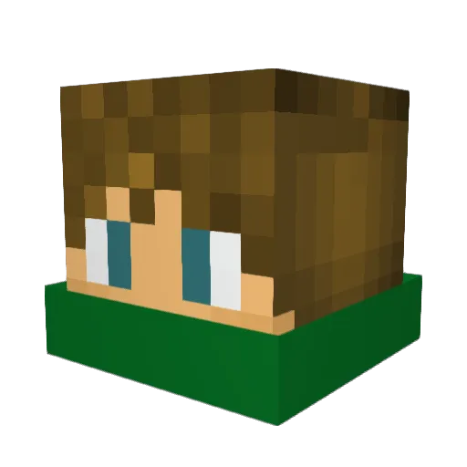 Graspieper Minecraft avatar head, 3D render