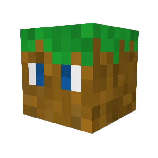 GrassBlocky Minecraft avatar head, 3D render