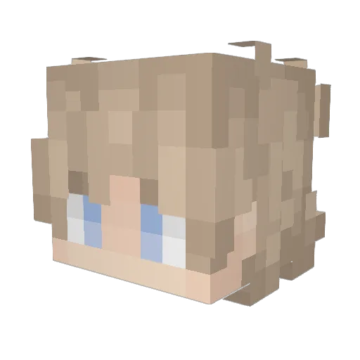 GrassBottle Minecraft avatar head, 3D render