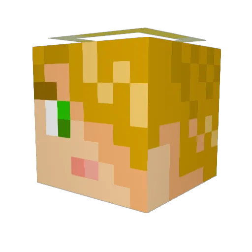 GrassDeluxe Minecraft avatar head, 3D render