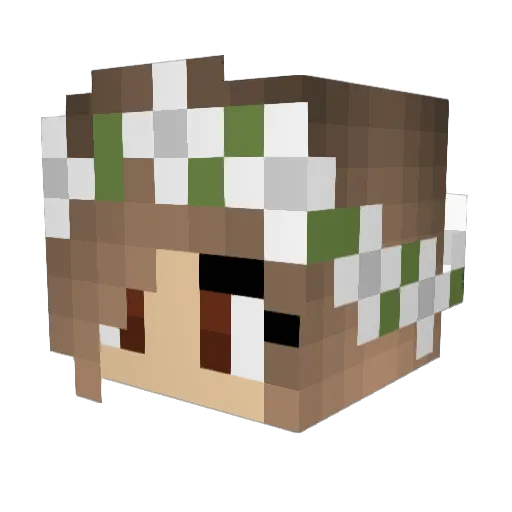 GrassFae Minecraft avatar head, 3D render