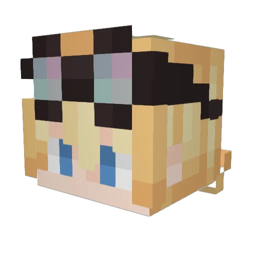 Grass__12 Minecraft avatar head, 3D render