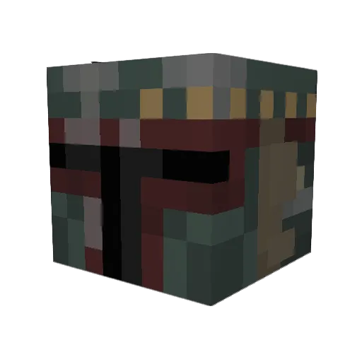 Grasschopper Minecraft avatar head, 3D render