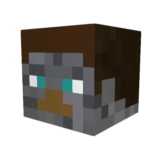 GrasynH Minecraft avatar head, 3D render