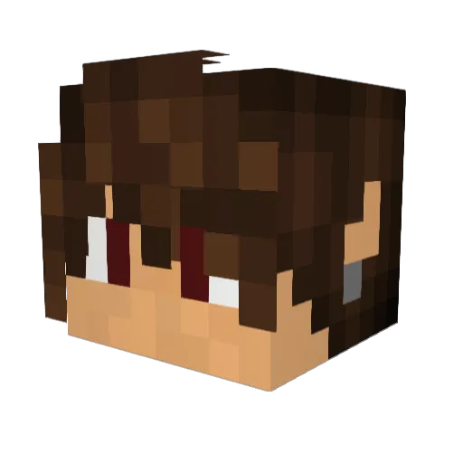 Gratche Minecraft avatar head, 3D render