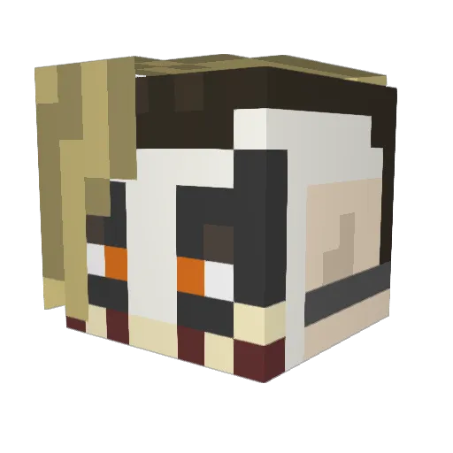Gratees Minecraft avatar head, 3D render