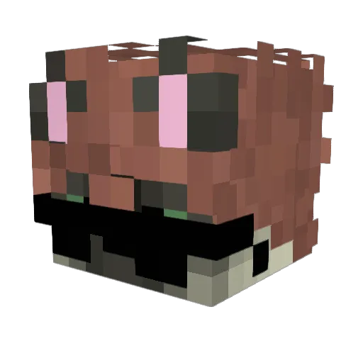 Gratencya Minecraft avatar head, 3D render