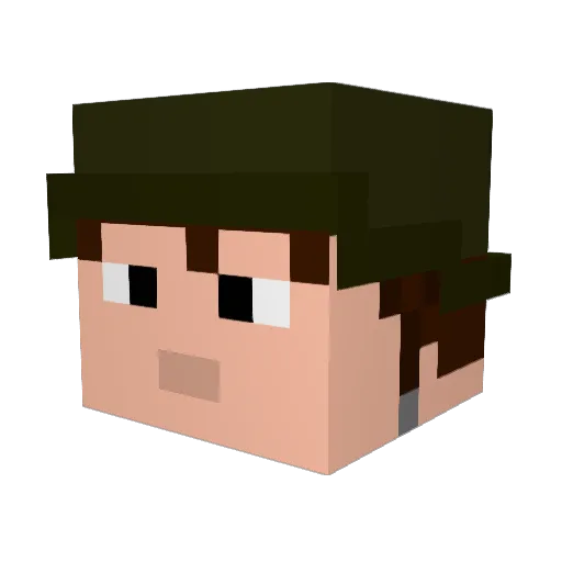 Graubunt Minecraft avatar head, 3D render