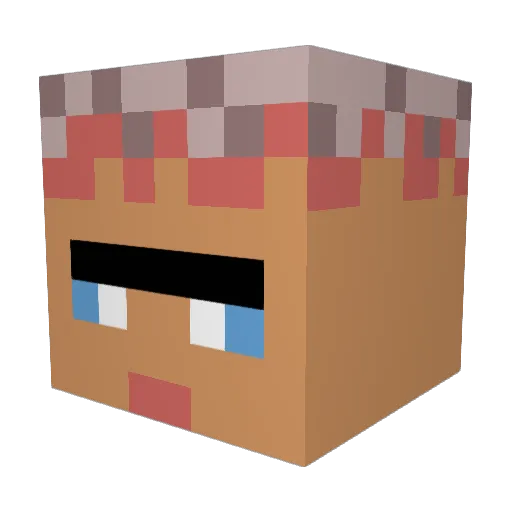 Grautskalle Minecraft avatar head, 3D render