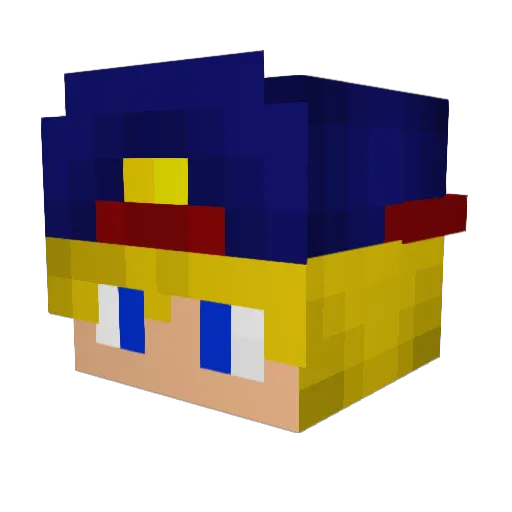 GrauweDaap Minecraft avatar head, 3D render